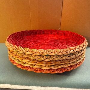 Vintage Wicker Paper Plate Holders